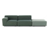 Plastics Outdoor Liberty 2 Seat Sofa with Right Ottoman-Kartell-Space Furniture AU