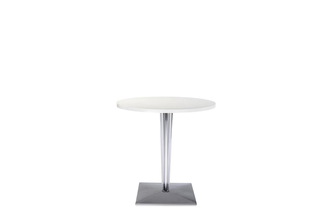 TopTop Large Round Table - Glossy Top - Square Leg
