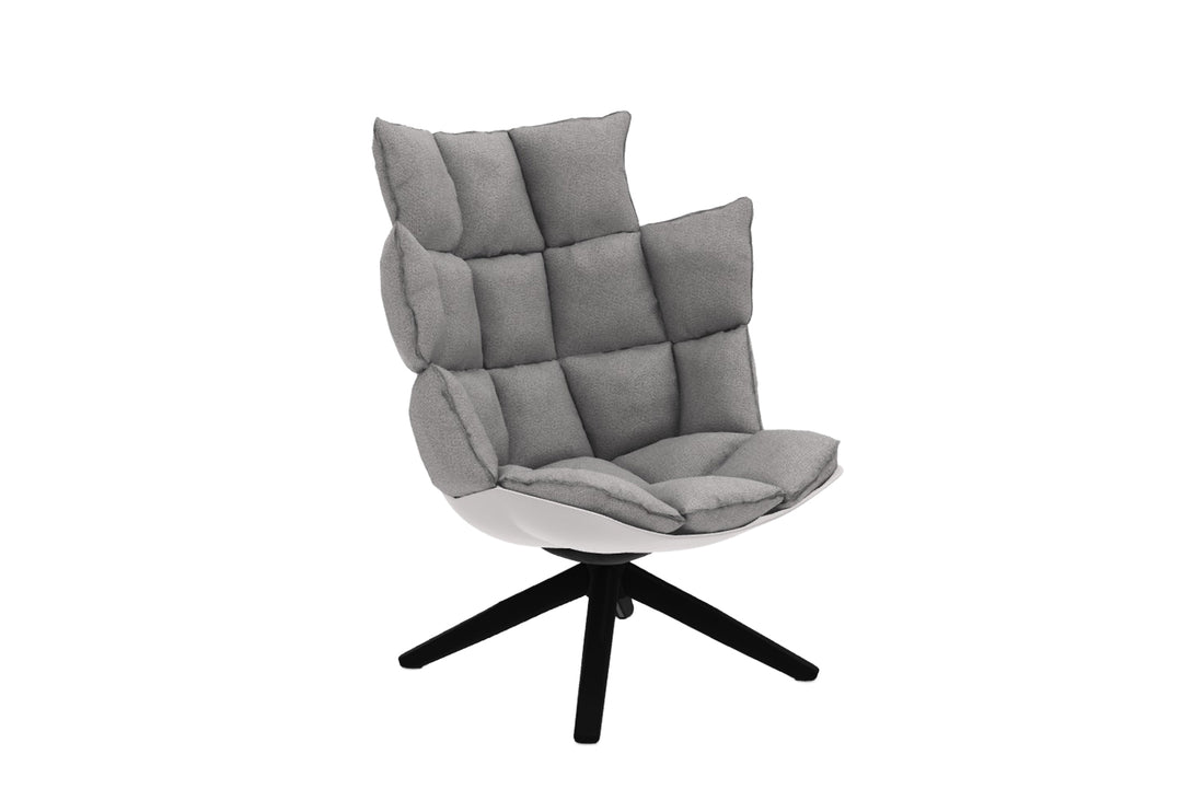 ASTRO Pearl Grey Fabric / White Shell / Black Painted Hard Polyurethane