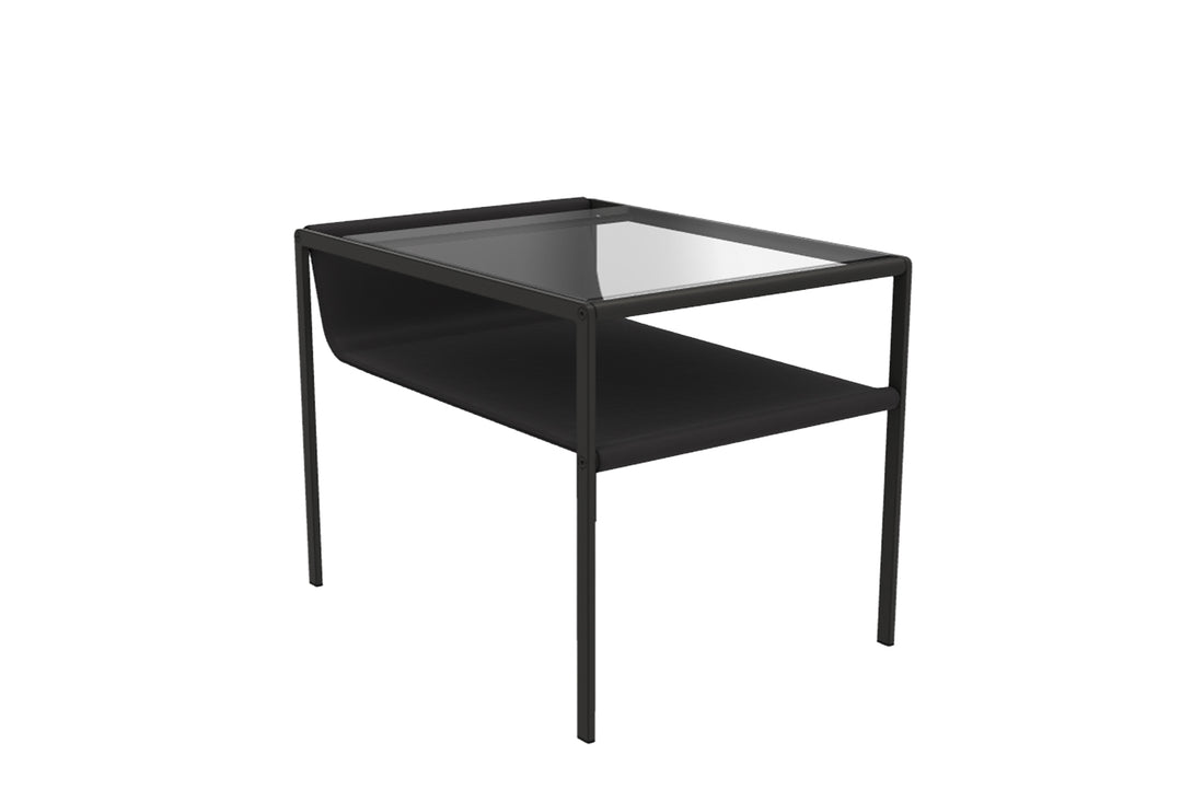 KASIA Anthracite Leather / Transparent Extra Light Glass / Bronzed Nickel Painted