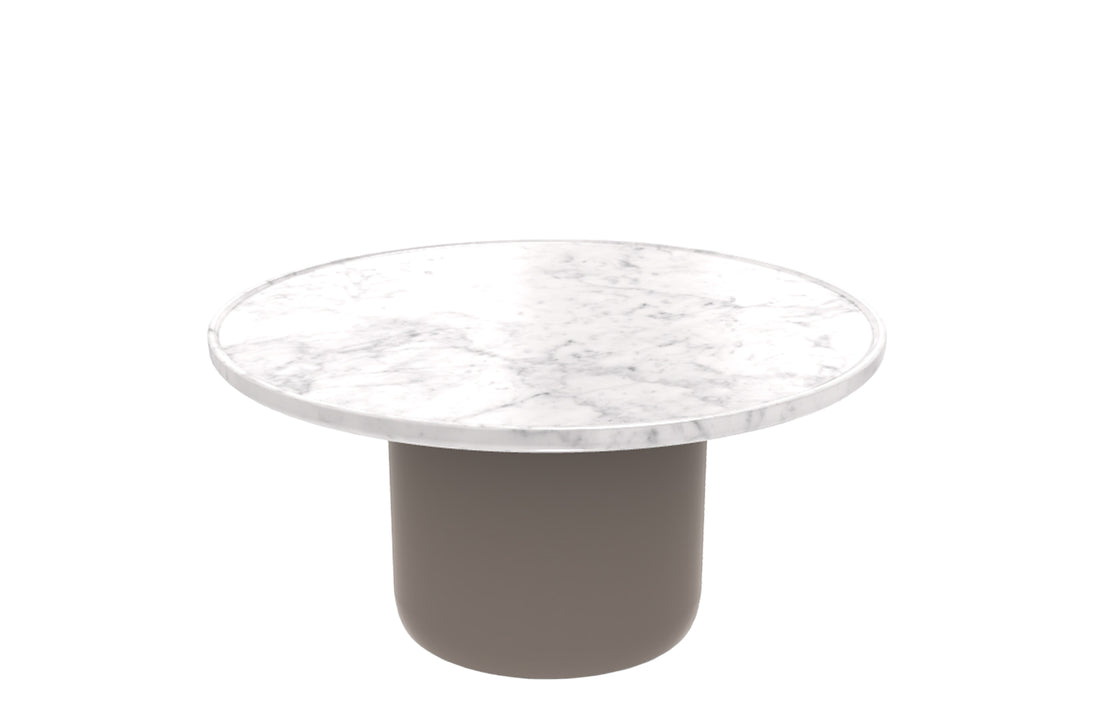 Round 80 cm / Natural Carrara White Marble / Dove Grey Painted