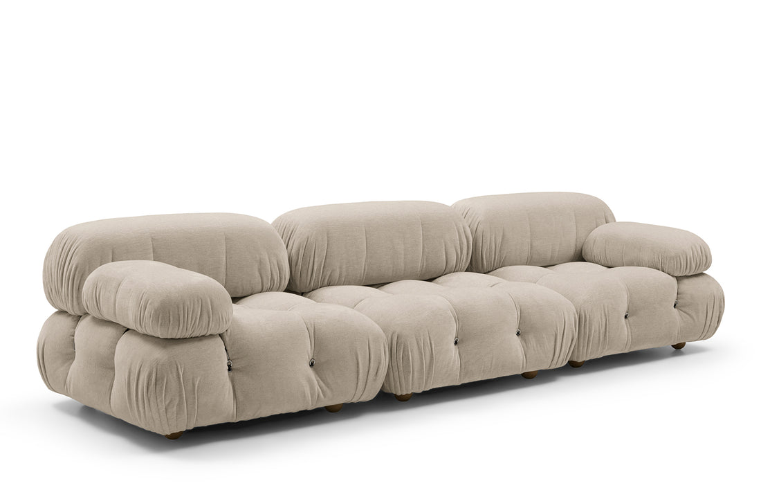 Sofa 288x96x67 cm with Low Feet / BELLINI Chalk White Exclusive Edition Fabric
