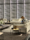 The Charles sofa designed by Antonio Citterio has a new focus on comfort and flexibility, with a higher seat and softer cushioning. Photo c/o Space.
