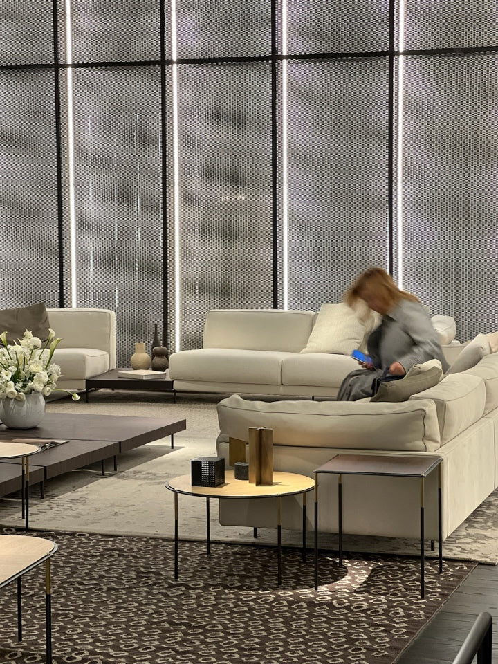 The Charles sofa designed by Antonio Citterio has a new focus on comfort and flexibility, with a higher seat and softer cushioning. Photo c/o Space.
