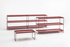 The flexible Trays storage and table collection designed by Piero Lissoni for Kartell. Photo c/o Kartell.
