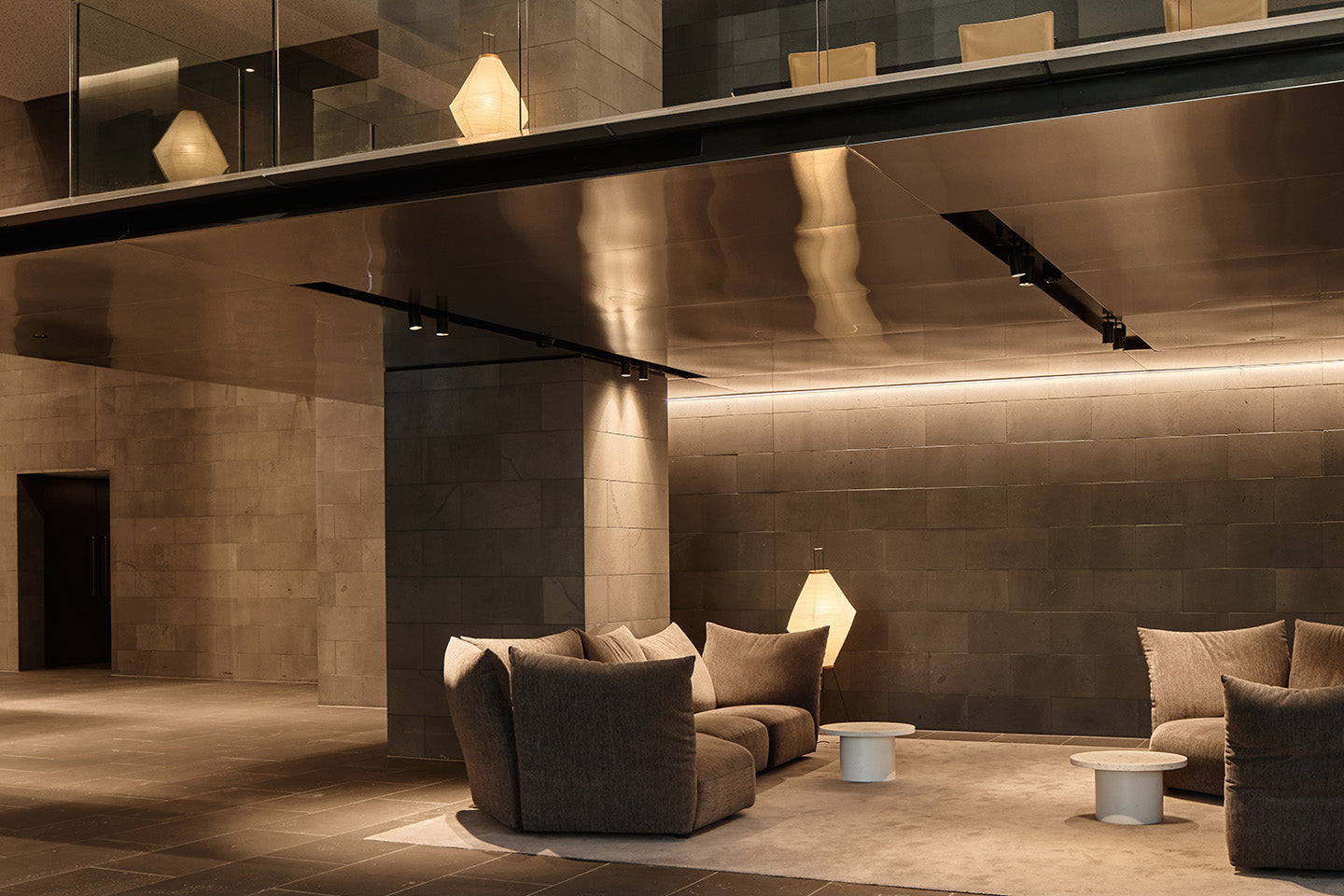 Edra's Standard sofa provides space for an informal meeting or to enjoy a quiet moment. Photography © Peter Bennetts c/o Hassell.
