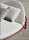 Detail of the Borea daybed and its upholstery fabric made from recycled PET bottles. Photograph © Tommaso Sartori c/o B&B Italia.
