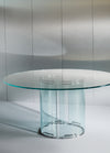 Adam table by Luigi Massoni, the brand's first glass table designed in 1969. Photo c/o Gallotti&Radice.
