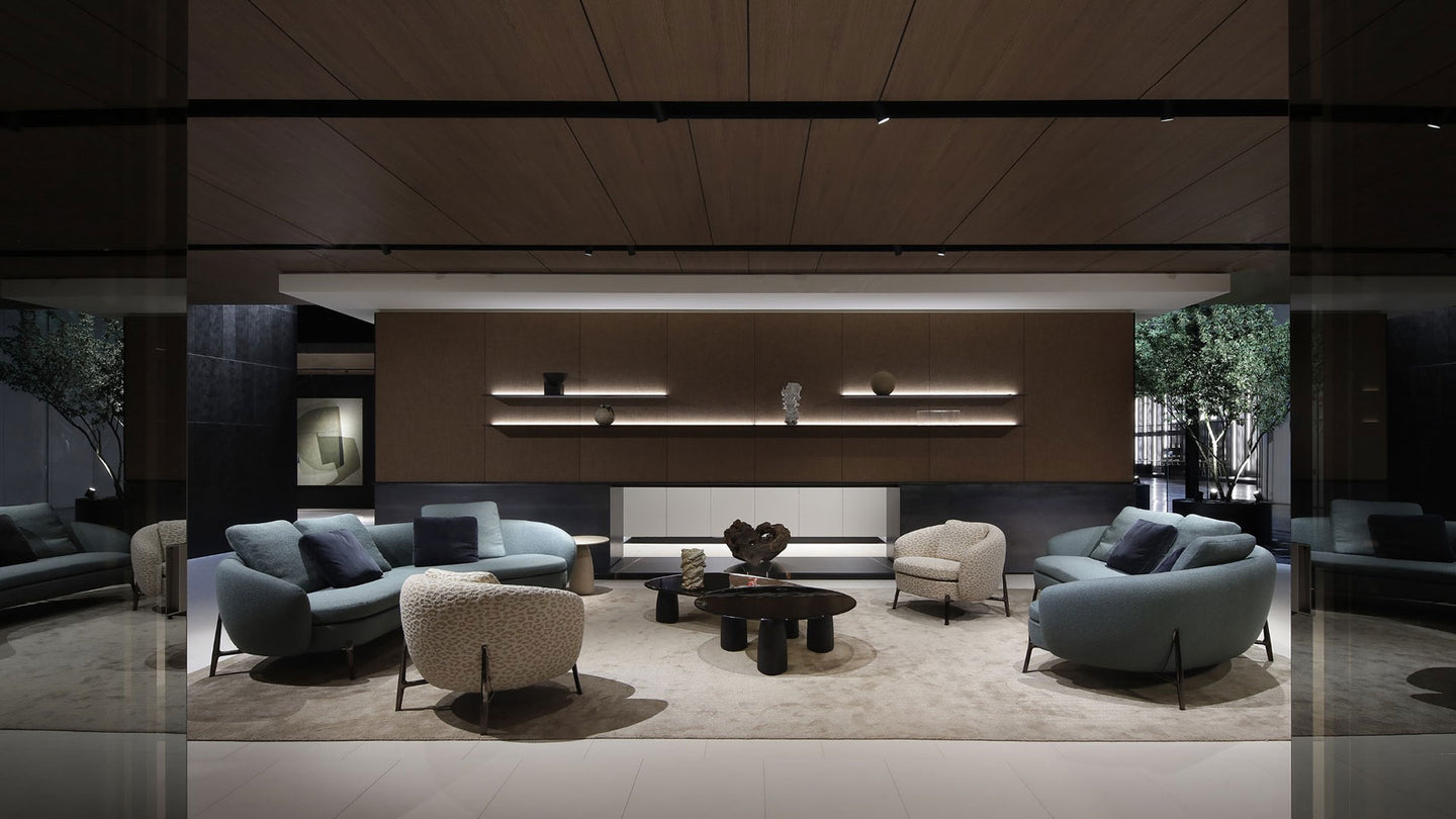 Orbis sofa and armchair. Starta coffee tables
