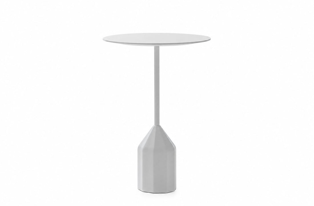 Side Table Height 55 cm / Smooth Lacquered White