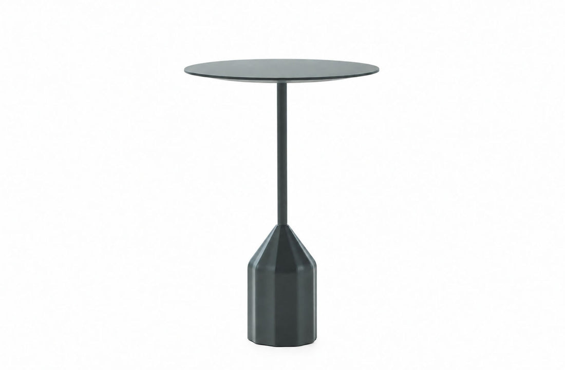 Side Table Height 55 cm / Lacquered Microtextured Black