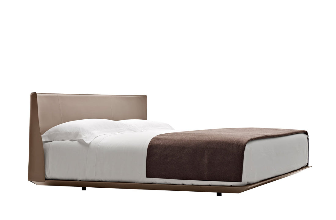 Bed for Mattress 180x200cm (Sold Separately) / Dove Grey Thick Leather