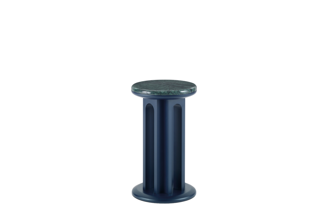 Ø30x52 cm / Guatemala Marble / Night Blue RAL 5011 Lacquered