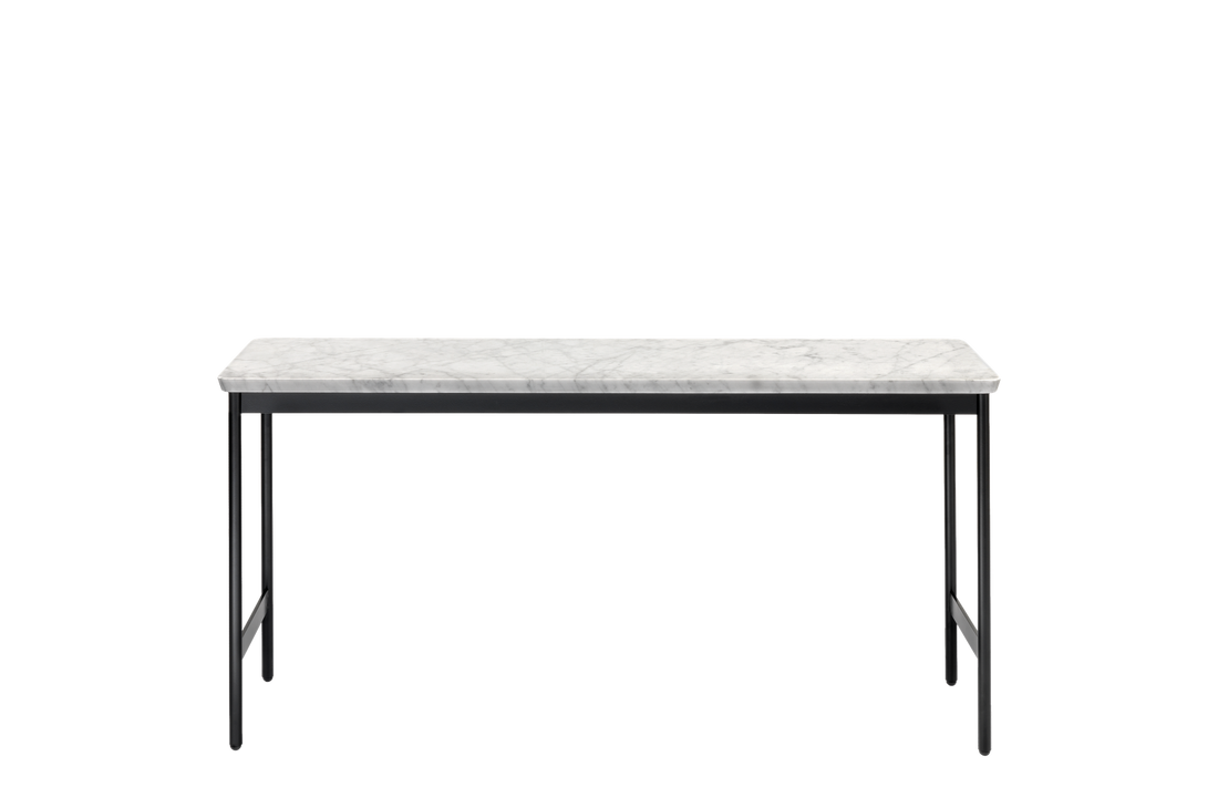 96x30x48.5 cm / White Carrara Marble / Black Lacquered Metal