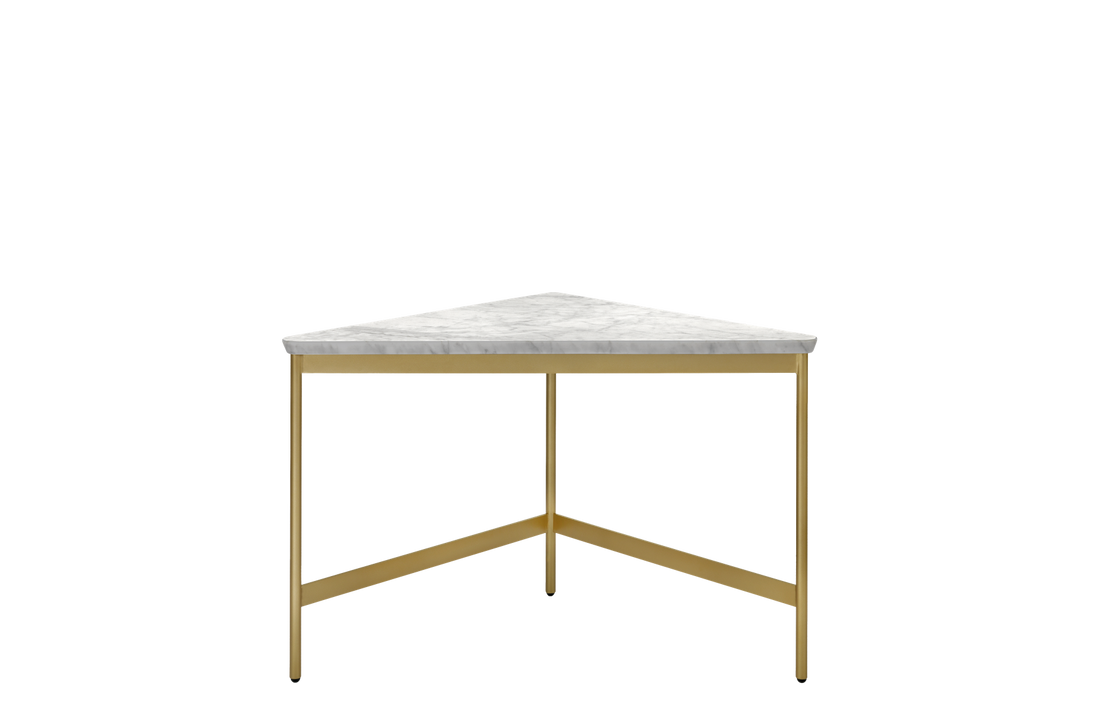 55x55x48.5 cm / White Carrara Marble / Gold Lacquered Metal