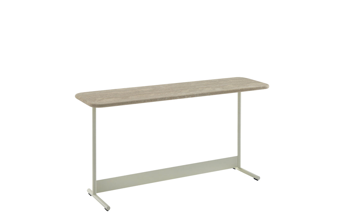 Travertino Romano Marble / Birch RAL 1013 Lacquered Metal