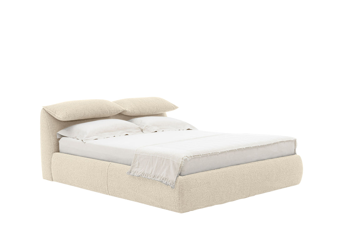 Bed for Mattress 180x200cm (Sold Separately) / SILA White Fabric