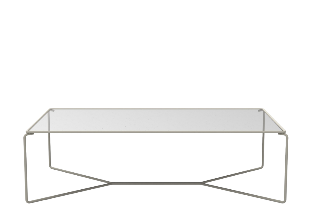 Grey lacquered metal / Extra-Clear Glass