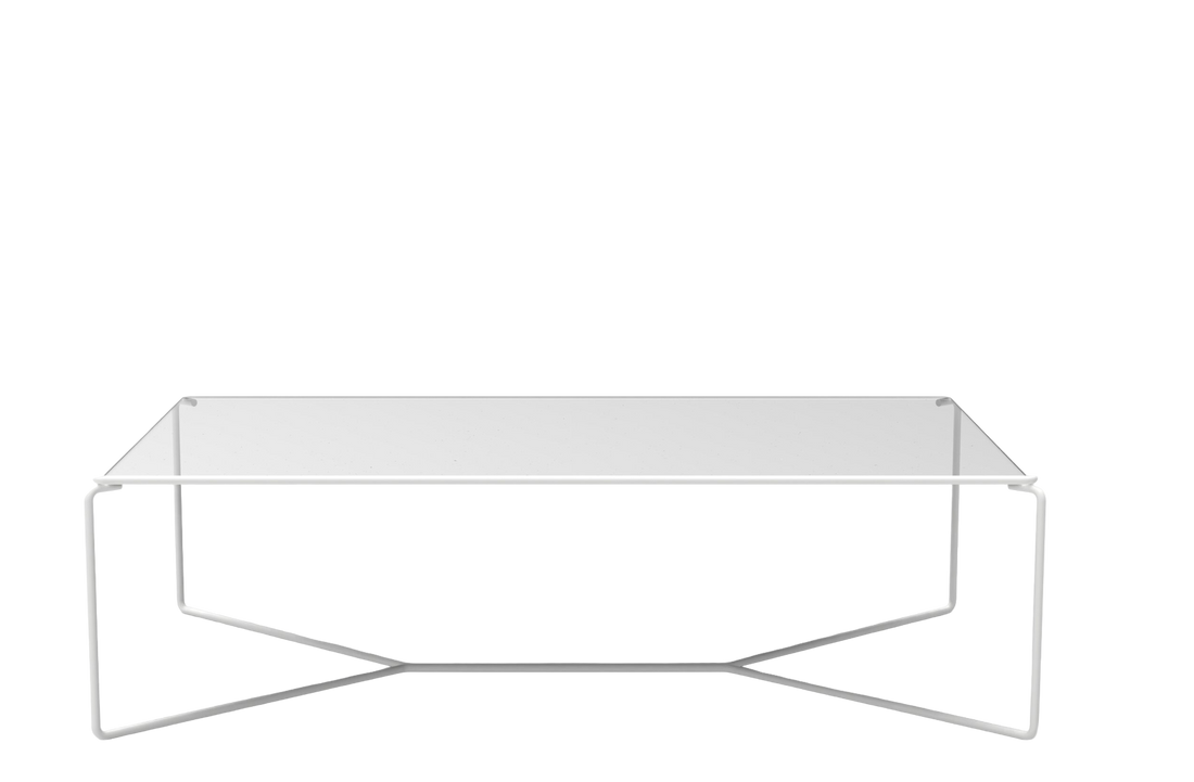 White lacquered metal / Extra-Clear Glass