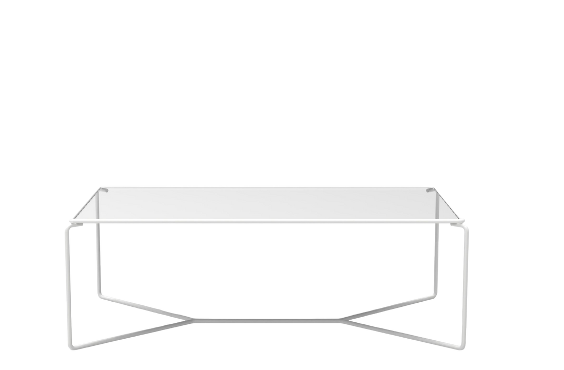 White lacquered metal / Extra-Clear Glass