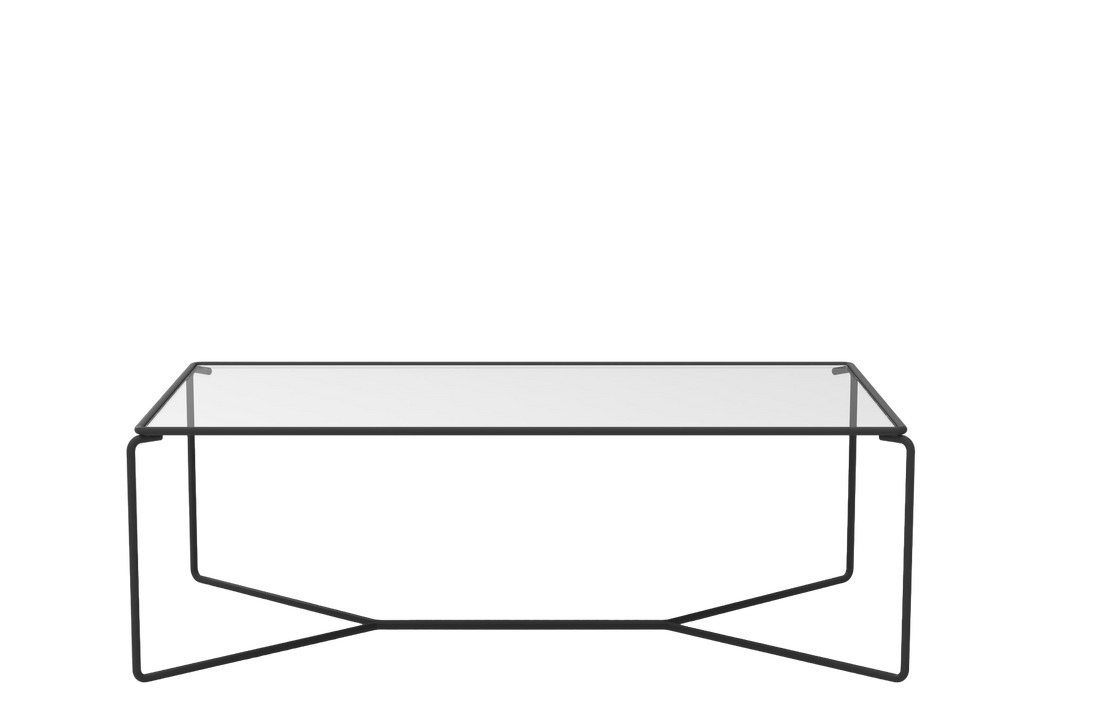 Black lacquered metal / Extra-Clear Glass