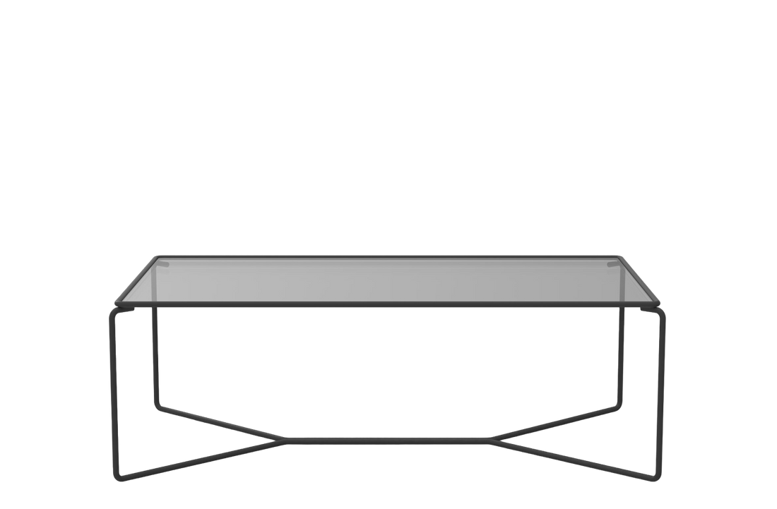 Black lacquered metal / Fume Glass