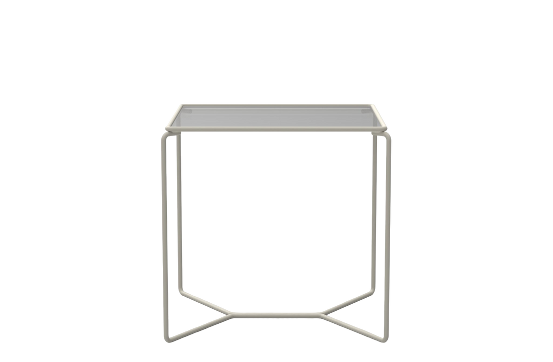 Grey lacquered metal / Fume Glass