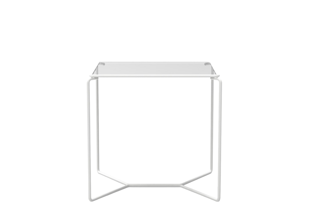 White lacquered metal / Extra-Clear Glass