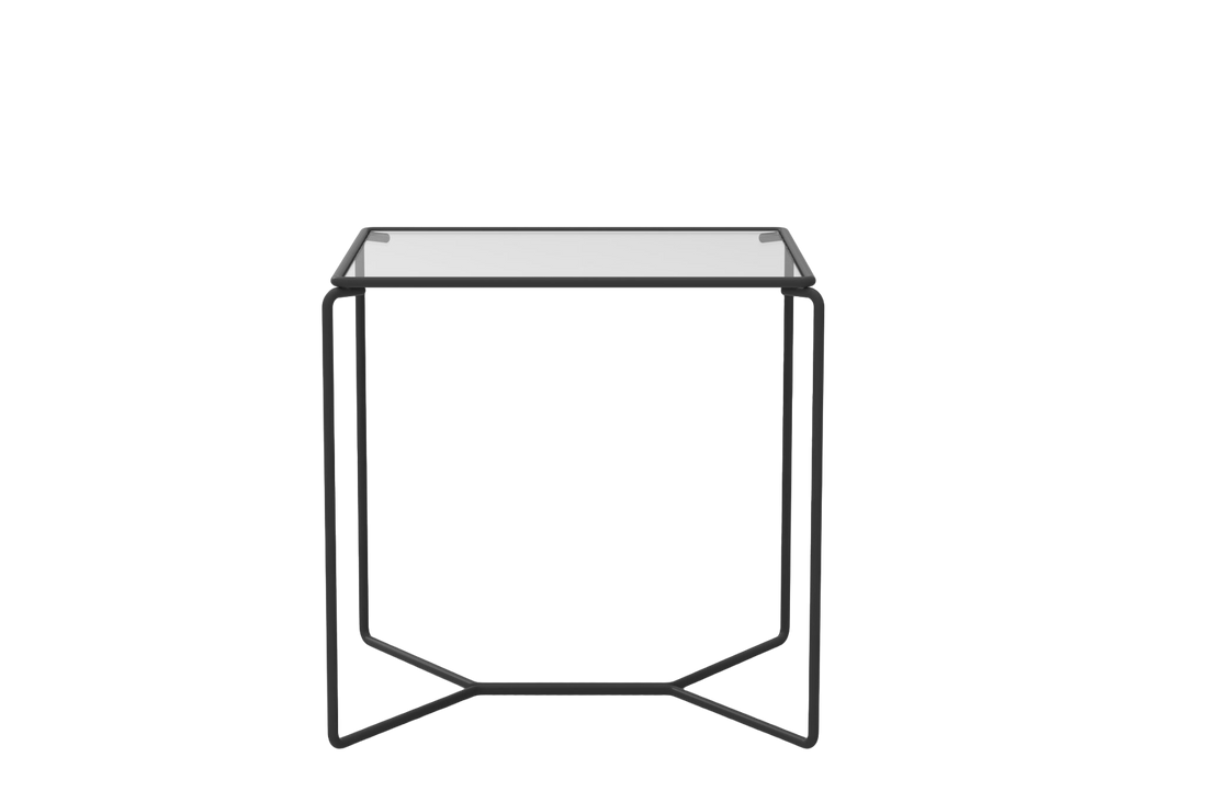 Black lacquered metal / Extra-Clear Glass