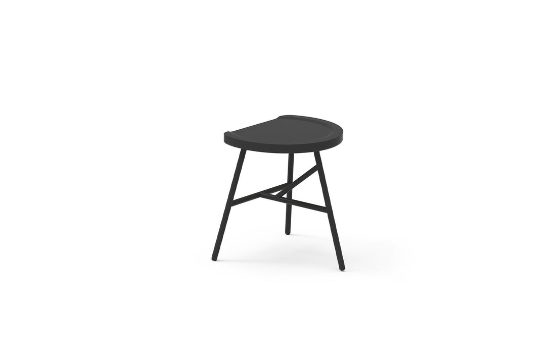 Ral 9017 Black lacquered metal and Ral 9017 Black lacquered ashwood seat