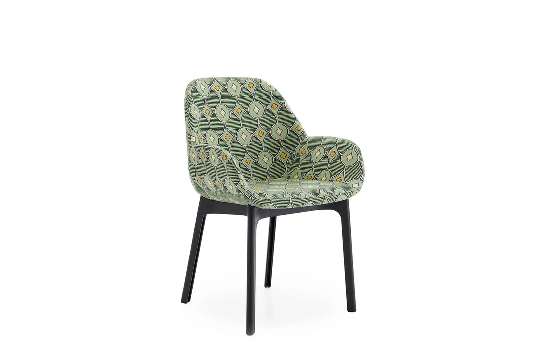 Black/Pistachio Rubelli Quatrefoil Fabric