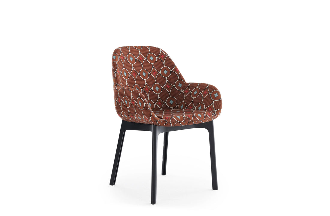 Black/Brown Rubelli Quatrefoil Fabric
