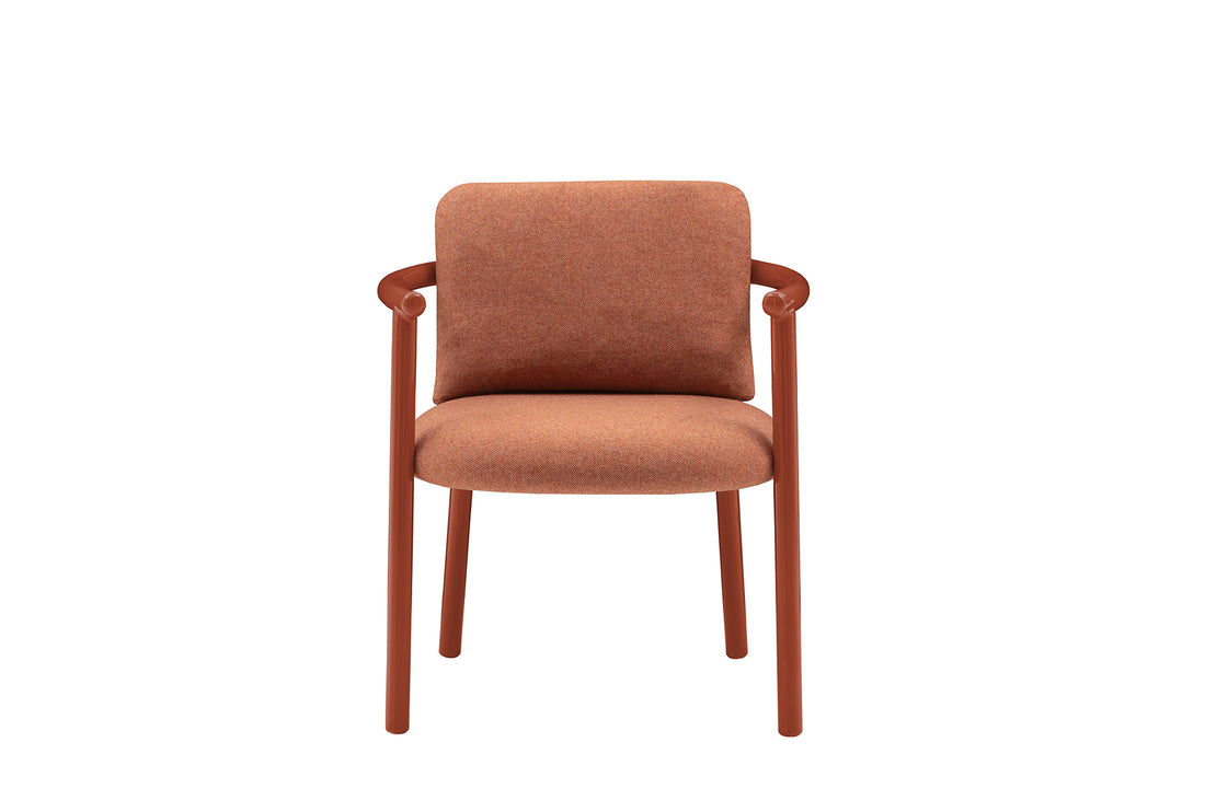 60x62x78 cm / ELMAS Orange Fabric / Glossy Clay