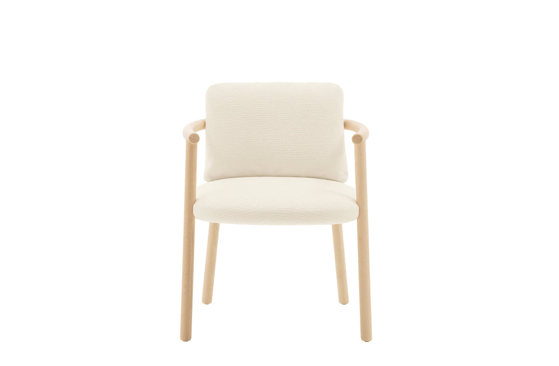 60x62x78 cm / LISSY White Fabric / Brushed Light Ash