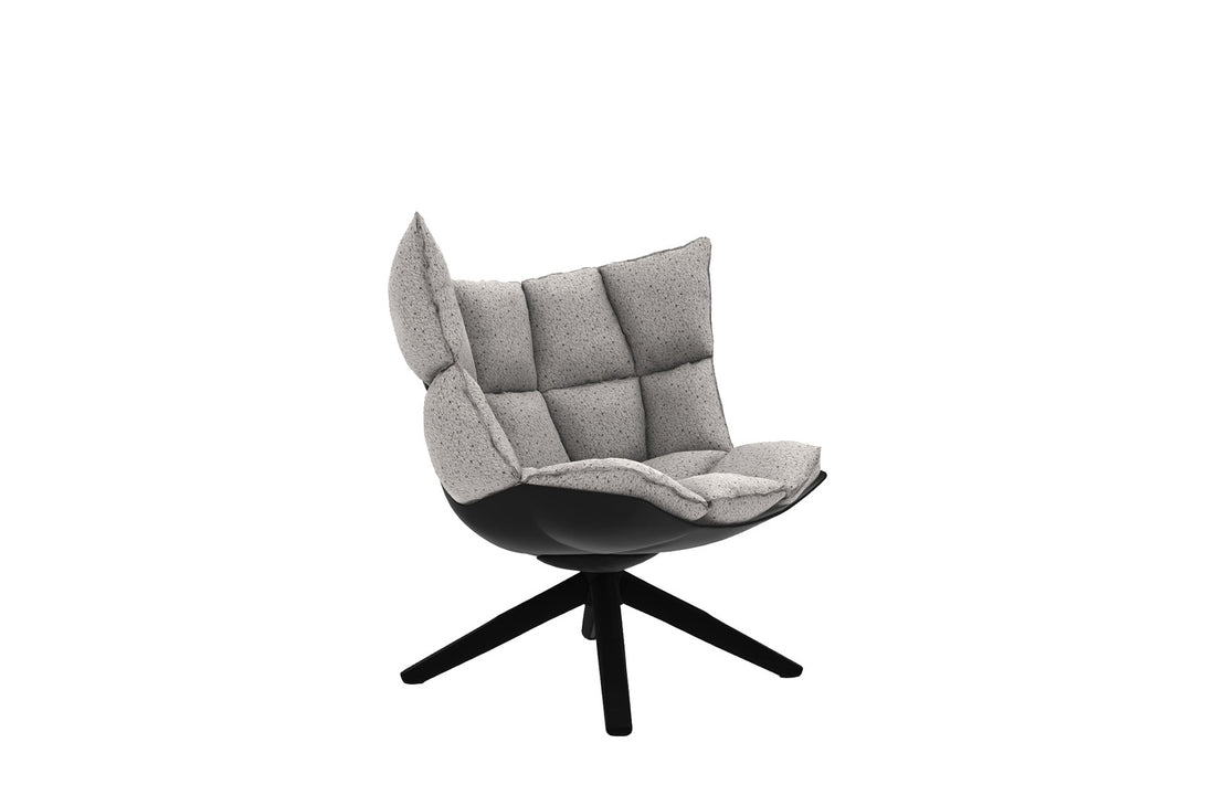 84x84x92 cm / SAMBUCO White Fabric / Black Shell/Black Painted Hard Polyurethane