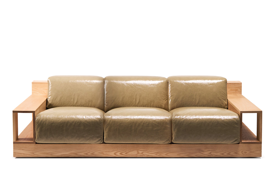 Three-seater sofa 220 cm / Velour – Tuscan sand