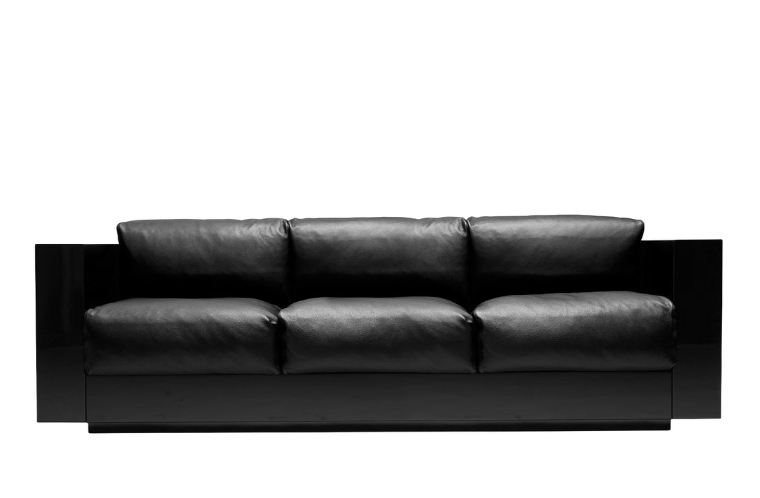 Three-seater sofa 210 cm (Saratoga 3) / Black / Leather BAL99011