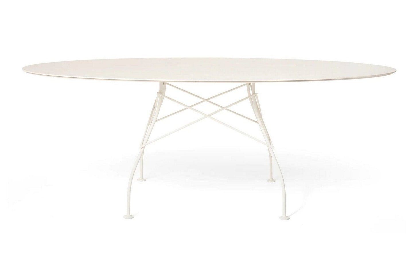 Glossy Outdoor Oval Table - Stoneware
