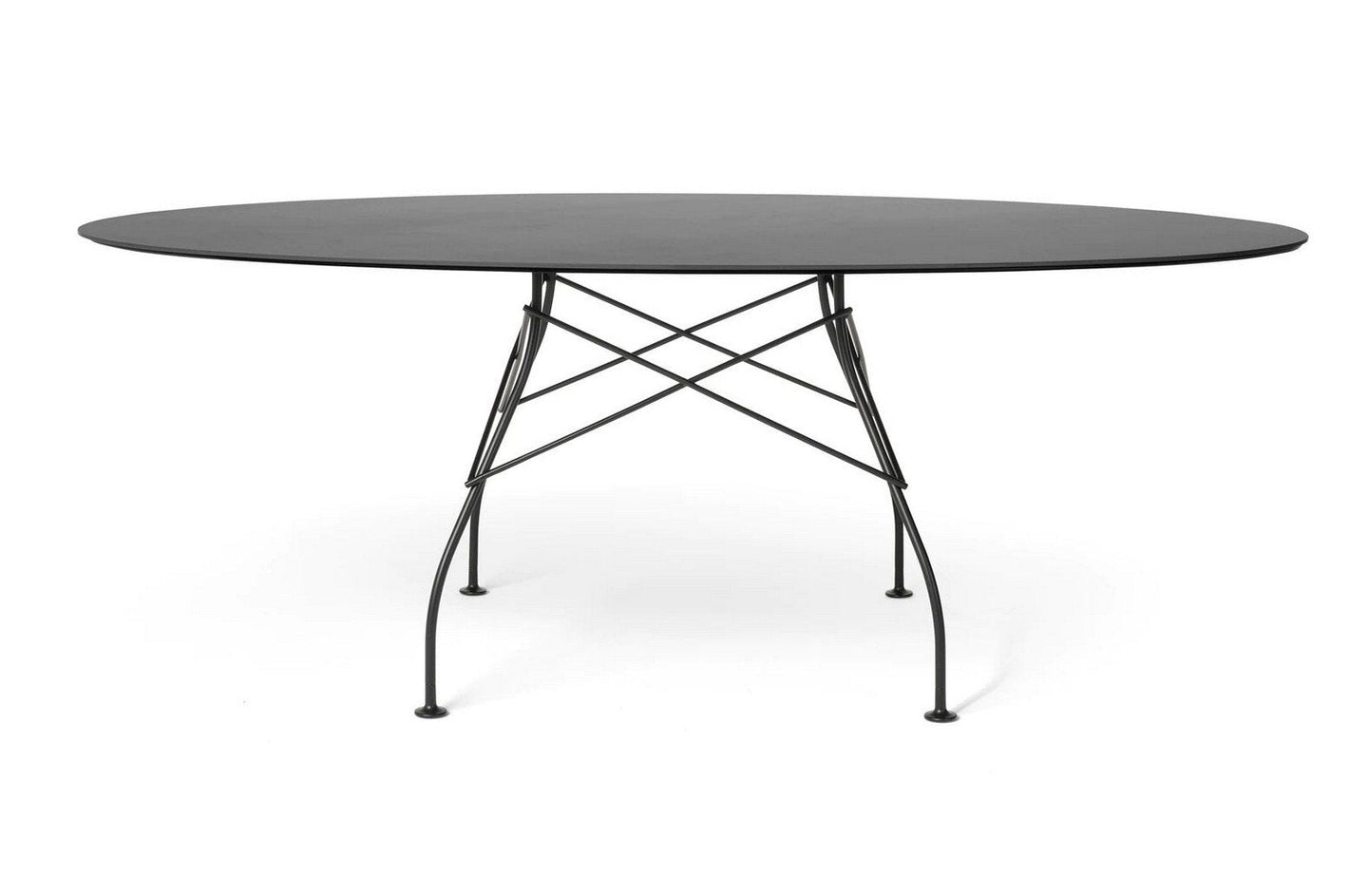 Glossy Outdoor Oval Table - Stoneware
