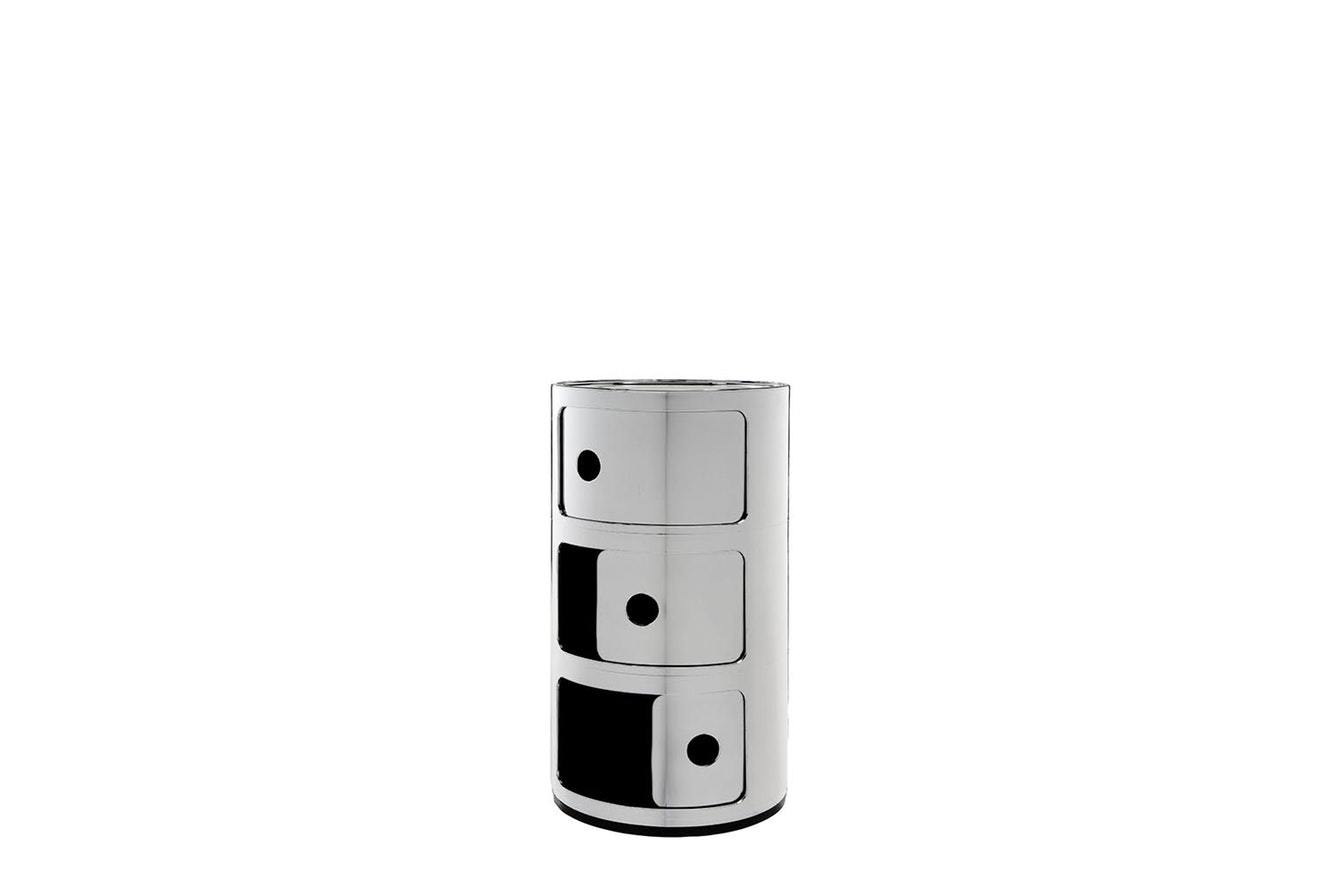 Componibili 3 Round Storage Unit - Metallic-Kartell-Space Furniture AU
