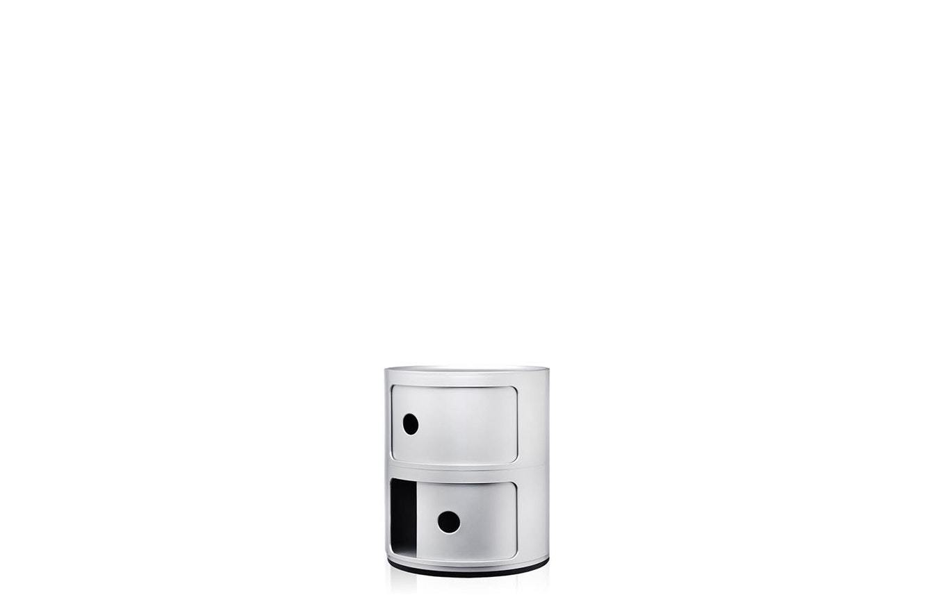 Componibili Recycled 2 Round Storage Unit - Silver-Kartell-Space Furniture AU

