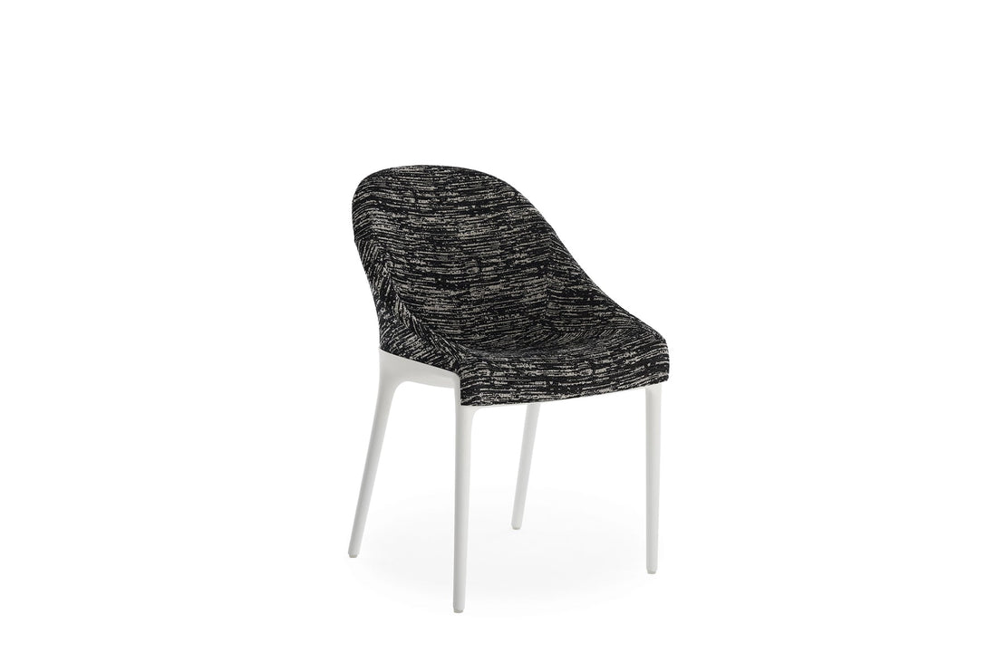 White / MELANGE Black Fabric