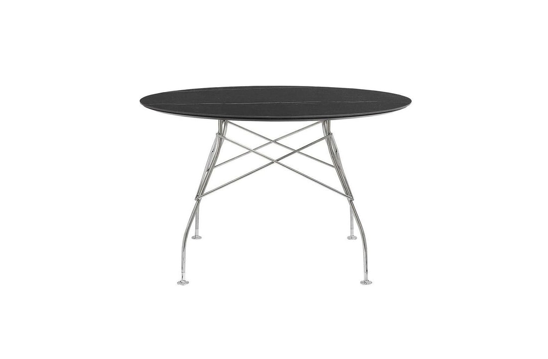 Chrome / Black Stoneware with Marble Finish
