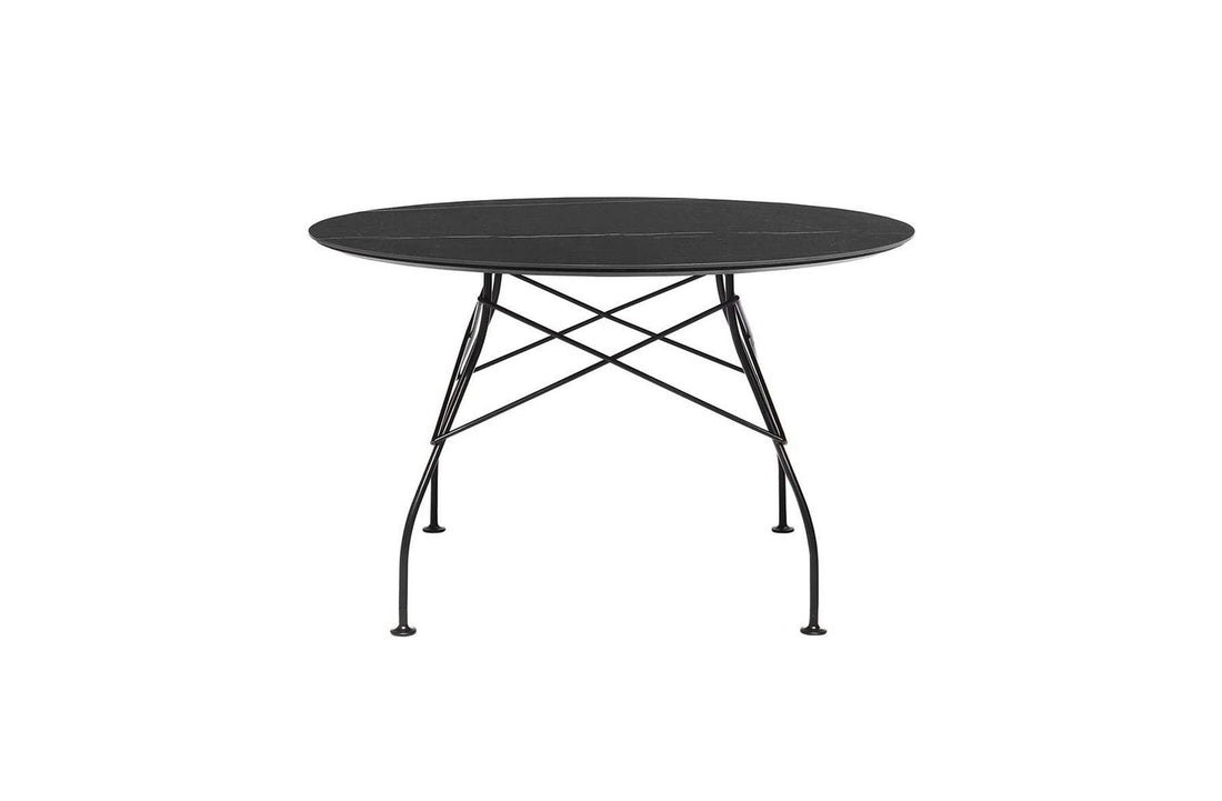 Black / Black Stoneware with Marble Finish