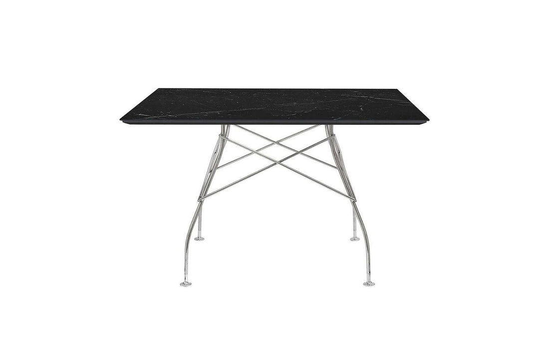 Chrome / Black Stoneware with Marble Finish