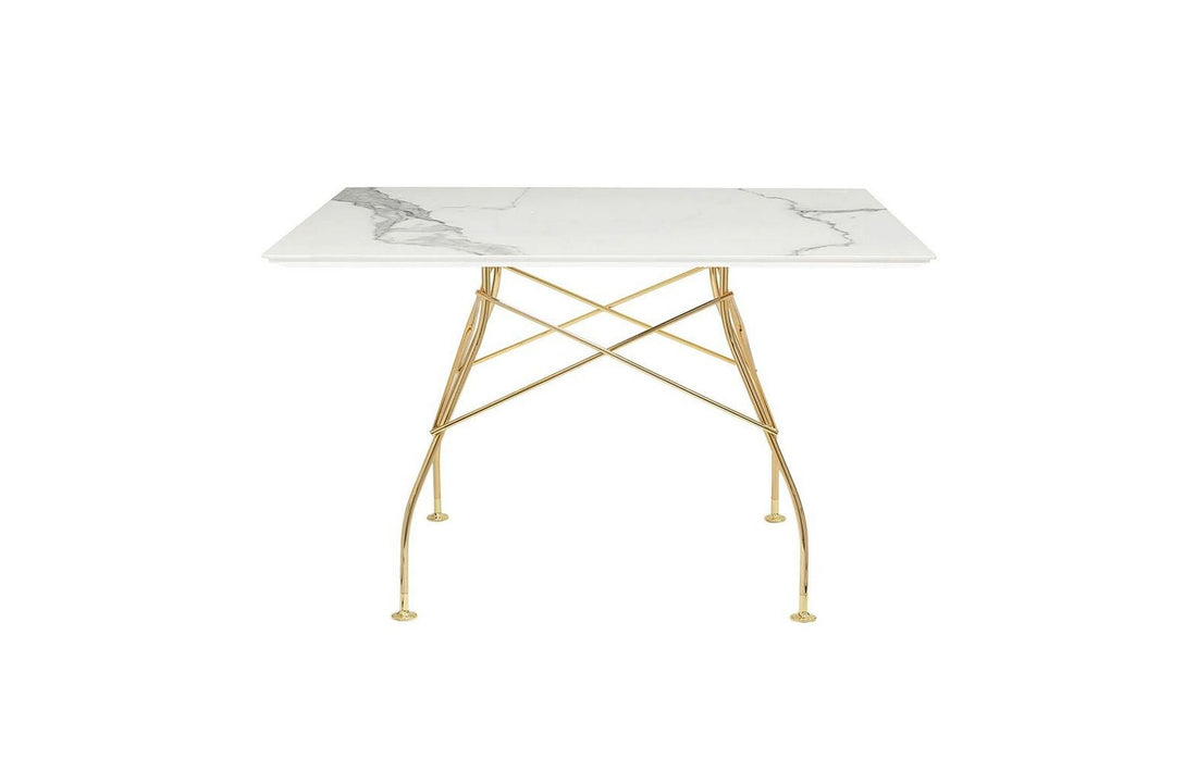 Gold / White Stoneware with Marble Finish