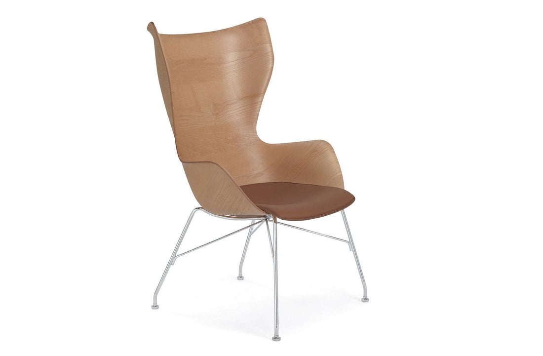 Slatted Ash Light Wood/Light Leather/Chrome
