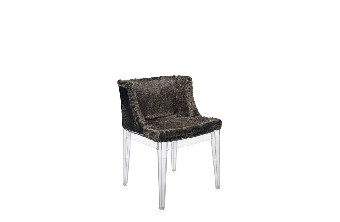 Transparent/Faux-fur Snake Print Fabric