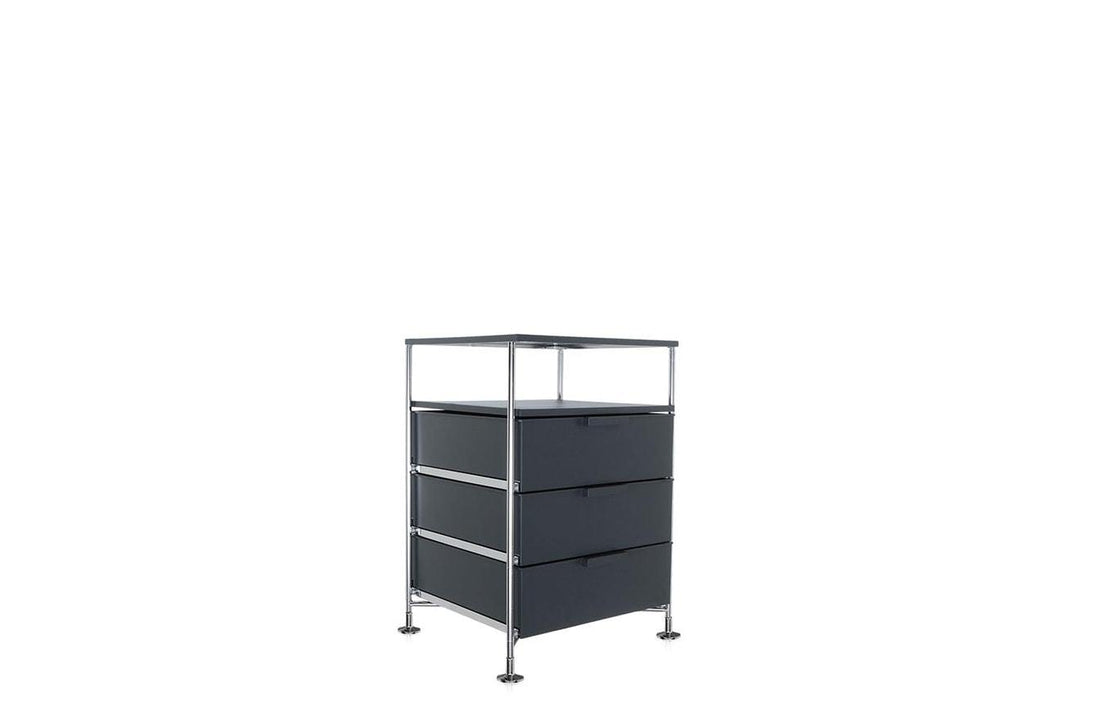 Mobil Chest of Drawers - 3 Containers & Shelf - Feet-Kartell-Space Furniture AU