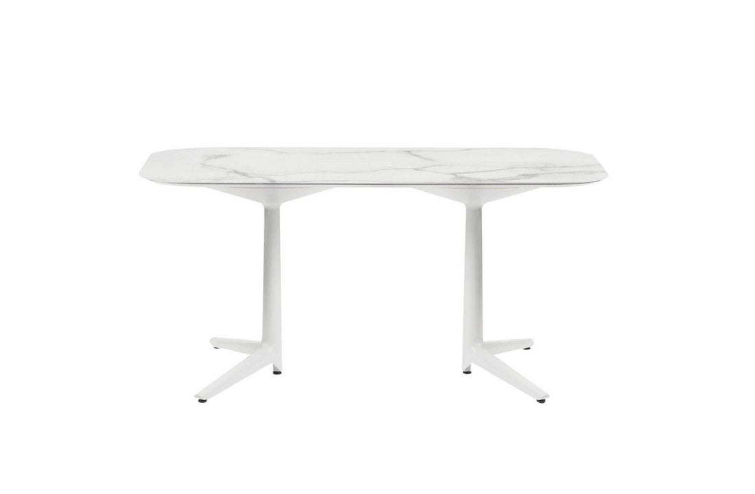 White Stoneware with Marble Finish/White